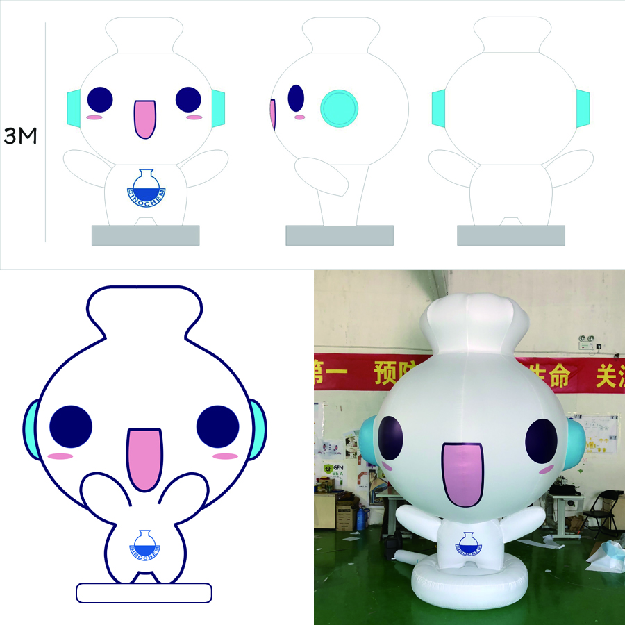 Giant Inflatable Sports Mascots Advertising 3D Cartoon Oxford Material