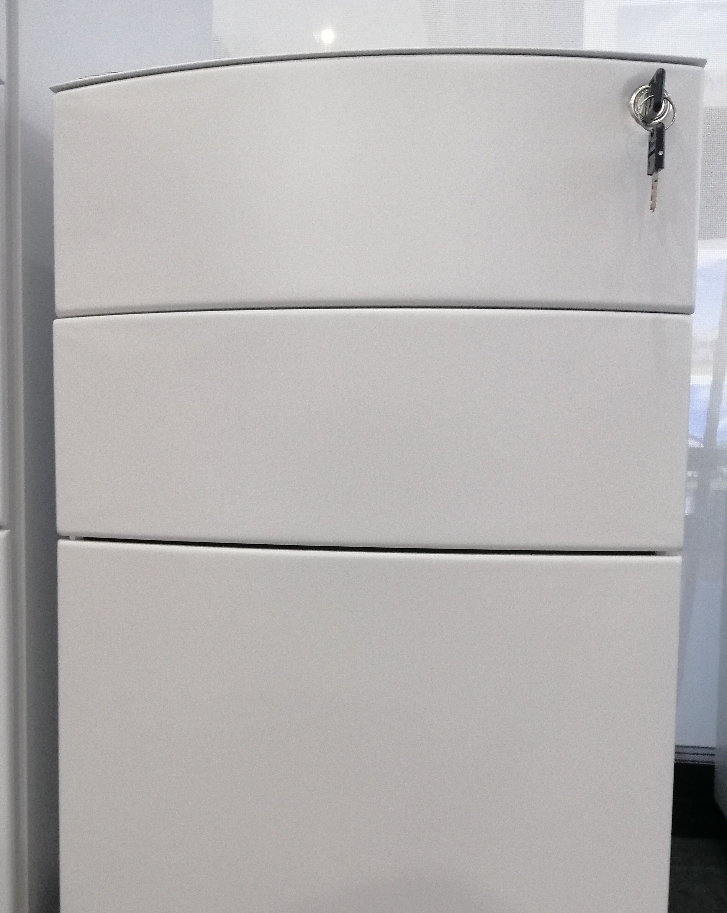 SPCC 3 Drawer Mobile Filing Pedestal Curved Front 0.7mm Thickness