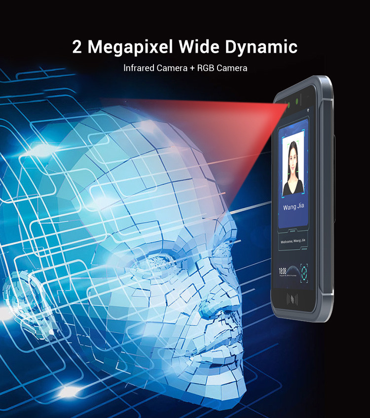 Wireless IP65 AI Face Recognition Biometric Device Access Control 1280 X 800 Resolution