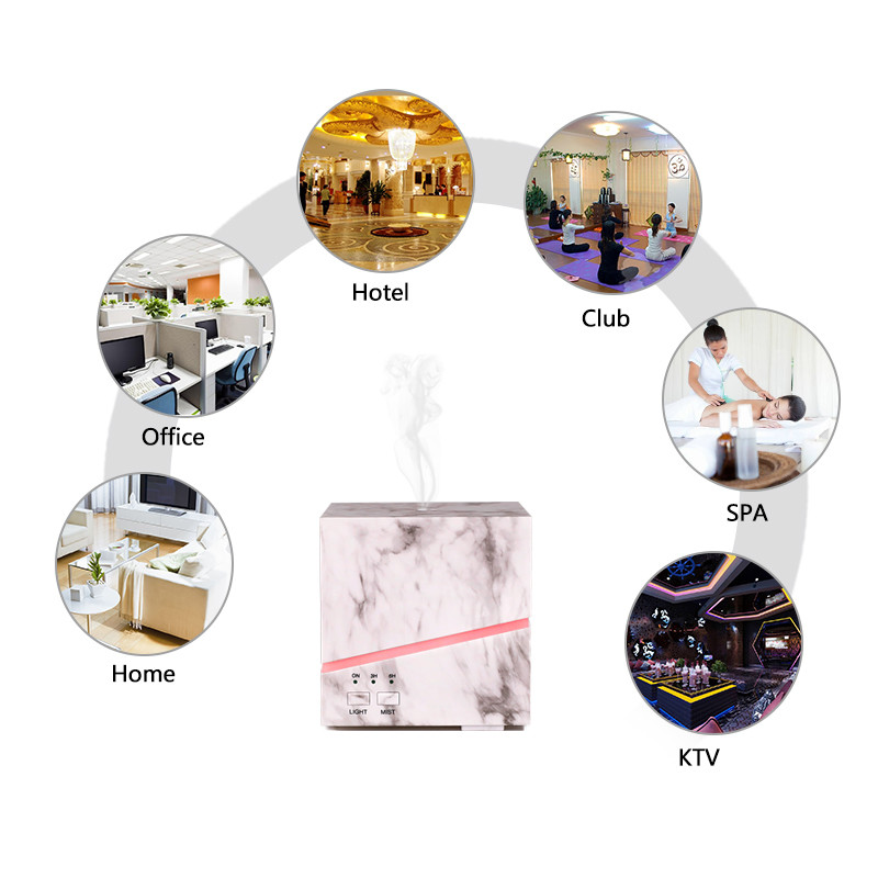 300Ml 7 Color Mood Light Marble Essential Oil Aroma Diffuser For Office