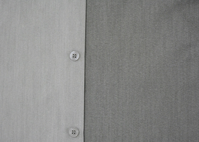 Grey Color Mens Oxford Work Shirts , Short Sleeve Button Up Work Shirts Anti Wrinkle