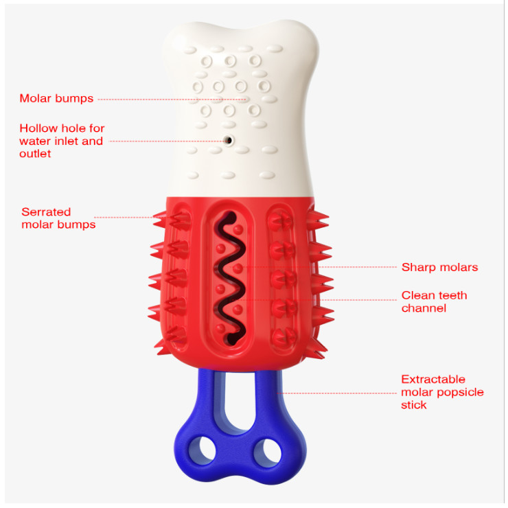 Ice Lolly Dog Chew Toy Brushes Teeth Floatable TPR ABS Material