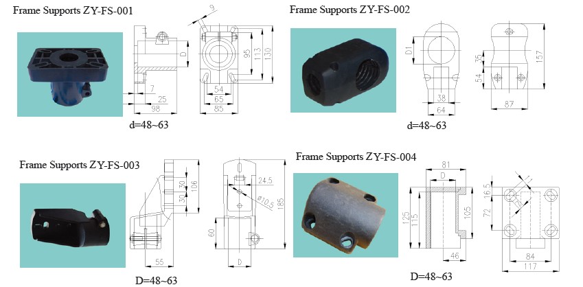 Conveyor spare parts conveyor frame supports