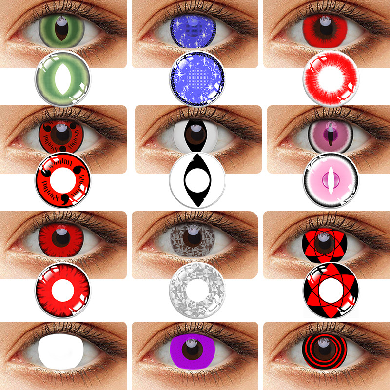 Red Green Brown Blue Spirit Costume Colored Contacts For Halloween