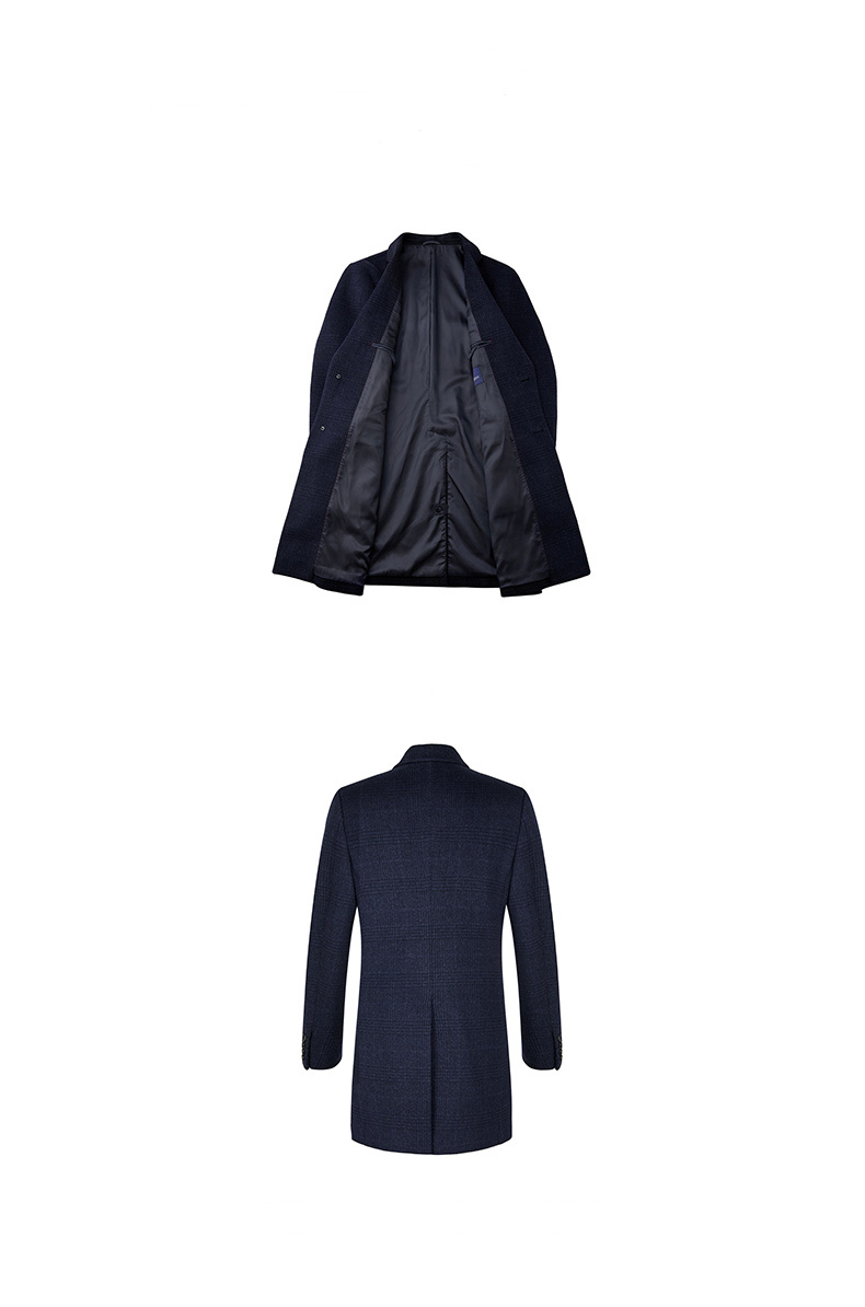 Autumn And Winter Retro Wool Warm Loose Big Yards Men's Long Coat Woven and Warm