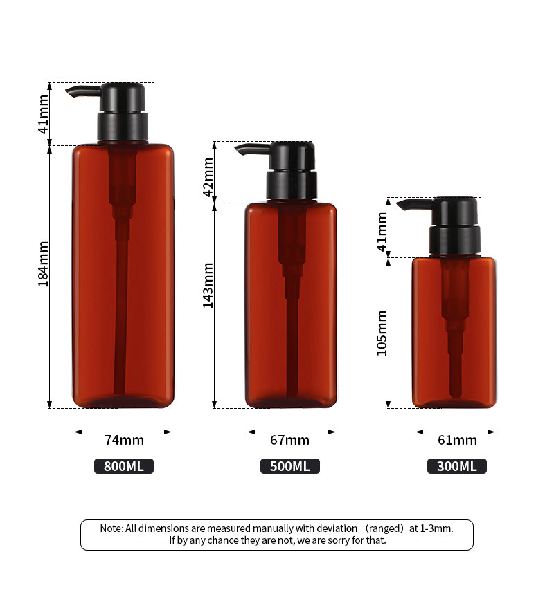 Clear Cosmetic Lotion Bottle , 41mm Square Lotion Pump Bottles