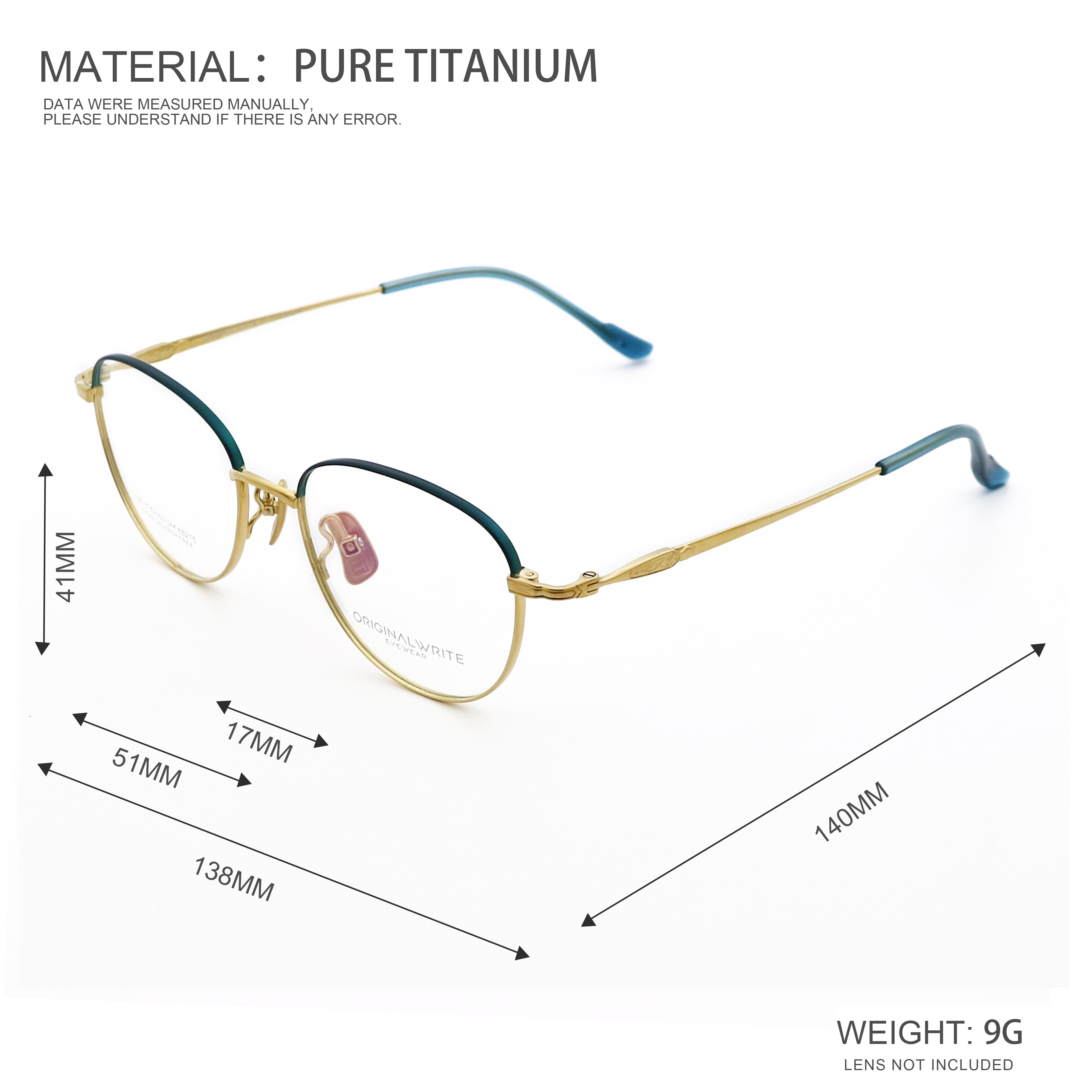 High Elasticity Various Colors Pure Titanium Glasses 88215