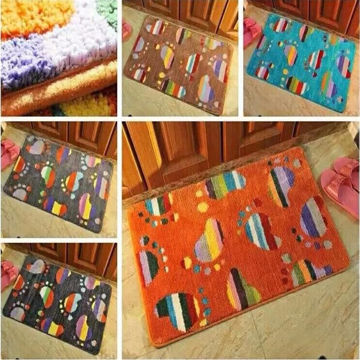 Polyester hand tufted pattern modern bath room mat with latex backing