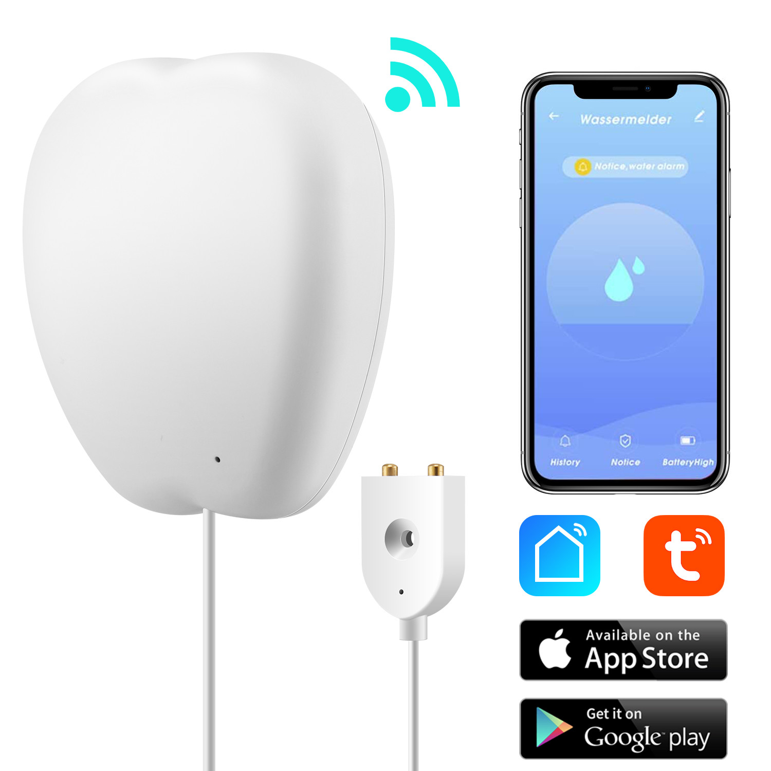 Smart Home For Amazon Alexa Google Home App Remote Control Voice Commands Smart Wifi Wireless Water Leakage Sensor