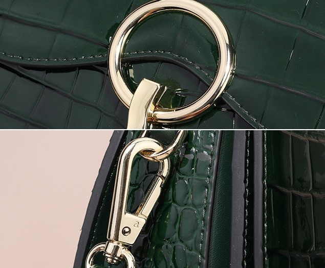 Women Crocodile Crossbady Bags Ladies Saddle Bag Pures With Wide Shoulder Strap
