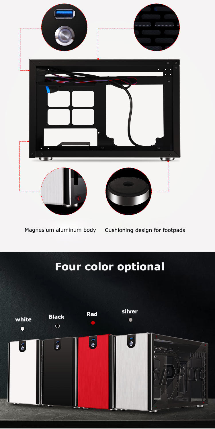 New Arrival High Quality Computer Part and Accessories PC Cabinet Gaming Horizontal ATX OEM free Gaming Computer Case