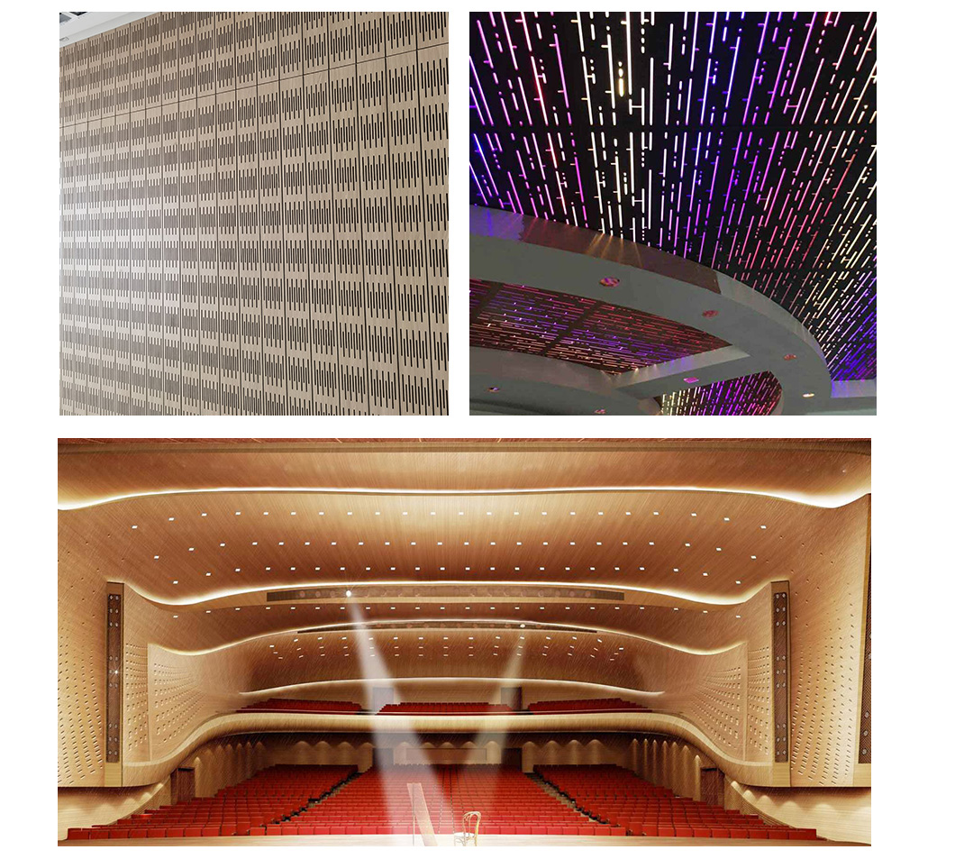 Wood Veneer Micro Perforated Acoustic Panels 12mm Thickness For Full Frequency Absorption