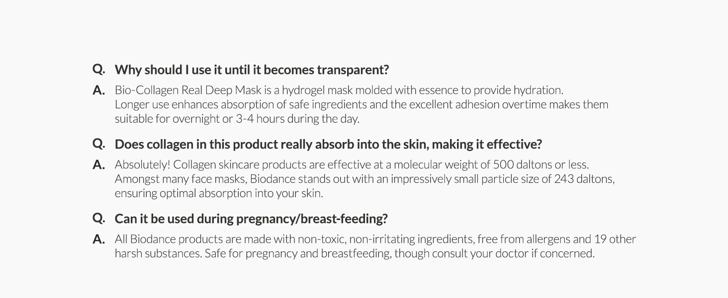 BIODANCE Bio-Collagen Real Deep Mask, Hydrating Overnight Hydrogel Mask, Pore Minimizing, Elasticity Improvement, 34g x4ea