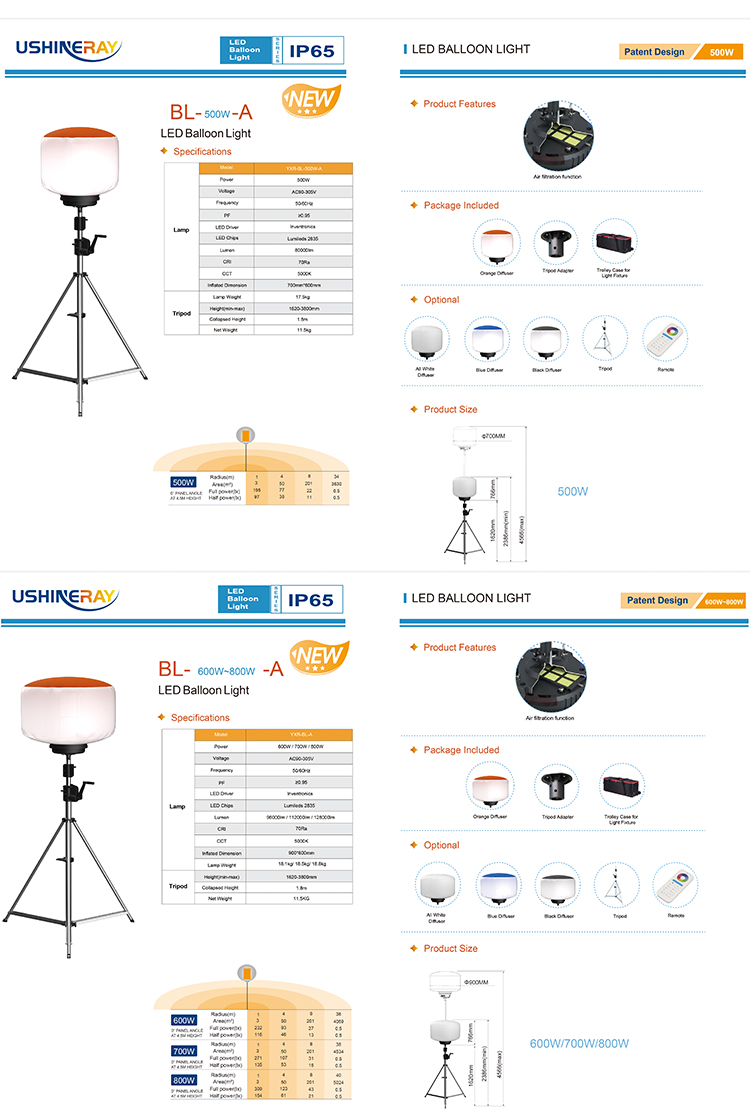 500w 600w 700w 800w Balloon Light Tower The Ideal Lighting for Events Wedding Parties
