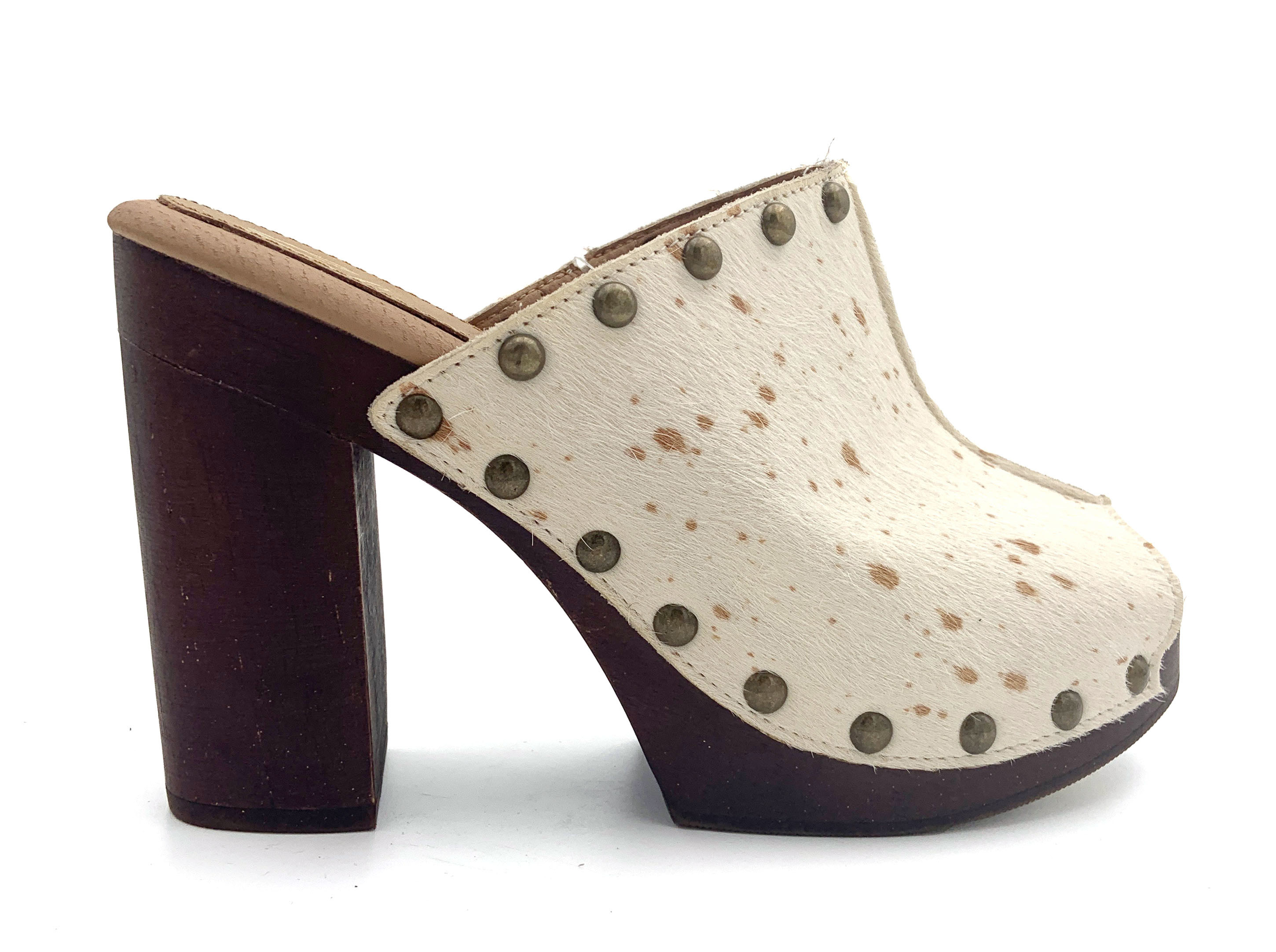 Solid Pattern Stiletto Mules Closed Toe With High Heel 3 Inch 4.5 Inch