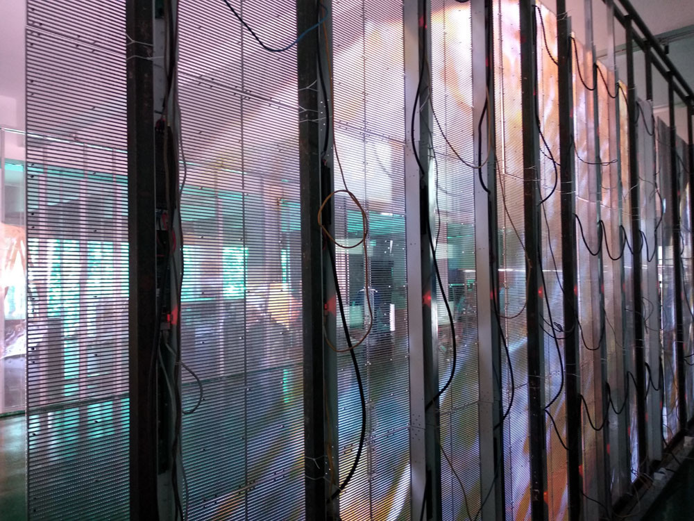 80% Transparency Led Mesh Screen , Transparent Led Curtain Display For Chain Stores