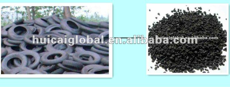 Tire Machine Crushes Used Car Tires into Gommures with Rubber Shredder Grinder Crusher