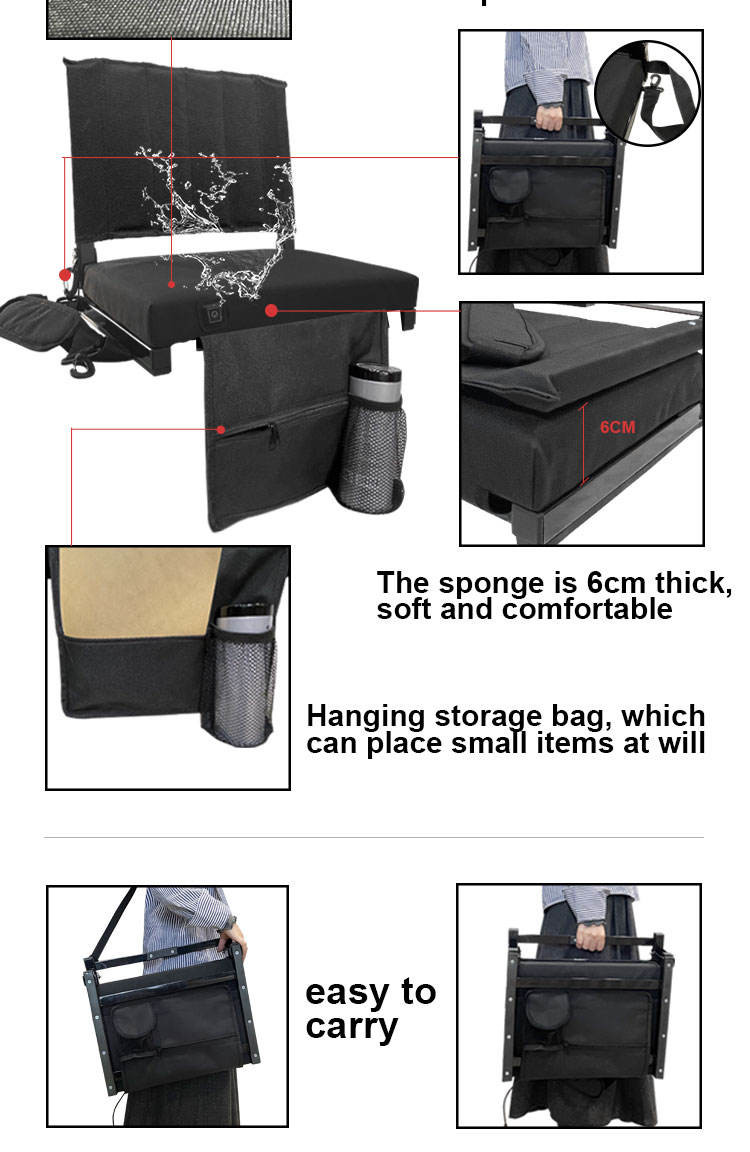 Cushion Warmers Folding Heated Chair Heated Stadium Seat For Bleachers