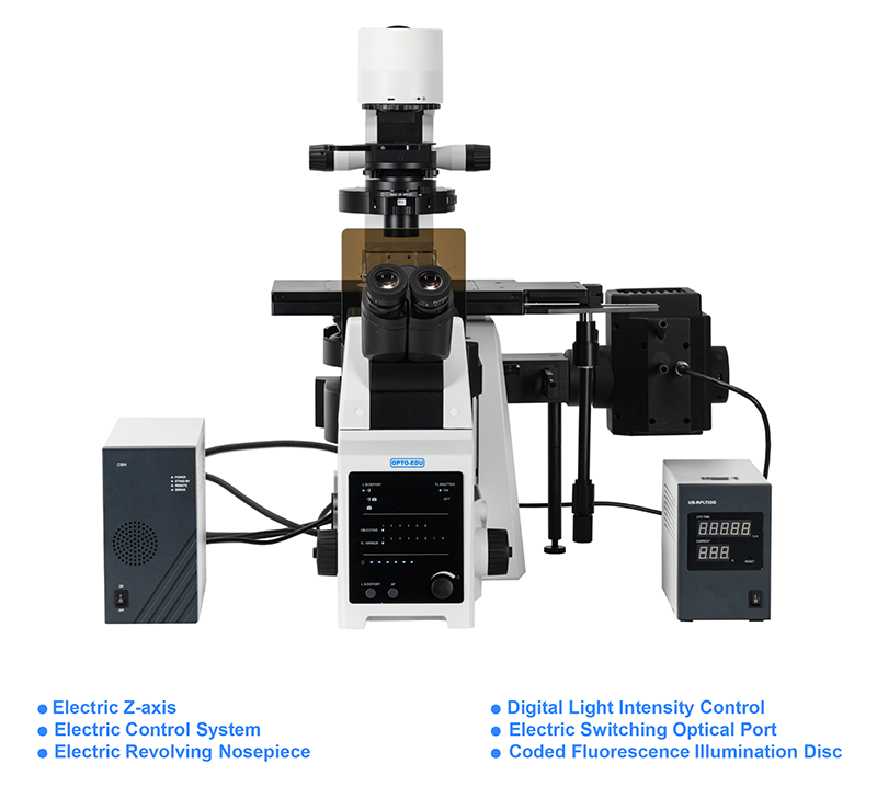 Opto Edu A14.0950 Research Level Inverted Biological Microscope Mortorized Condenser