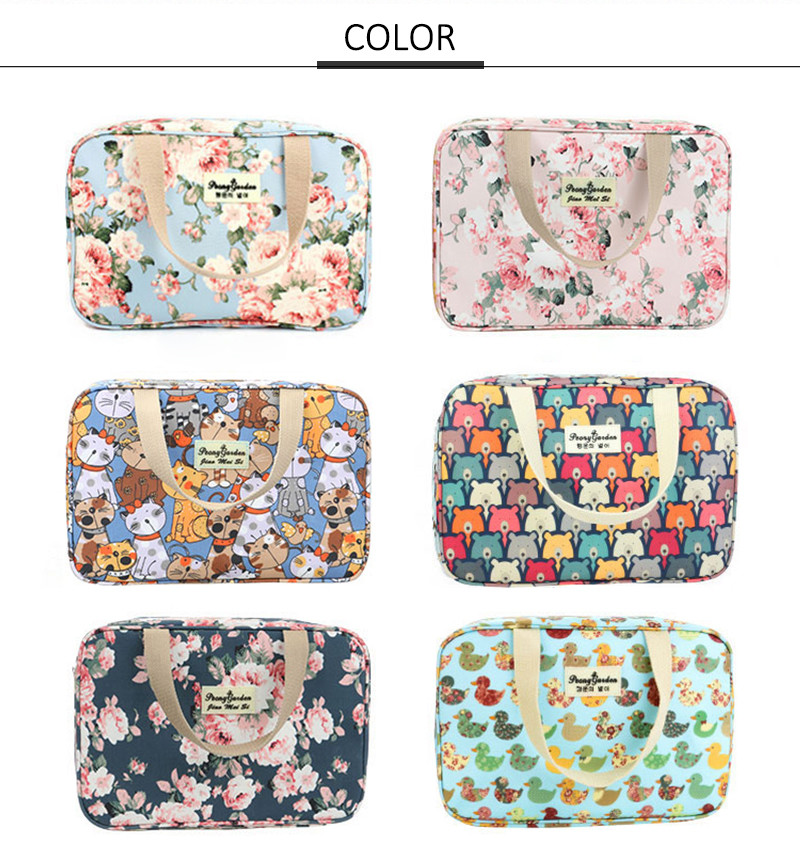 Personalised Printing Flower Design Beautiful Cosmetic Makeup Bag Set Fashion
