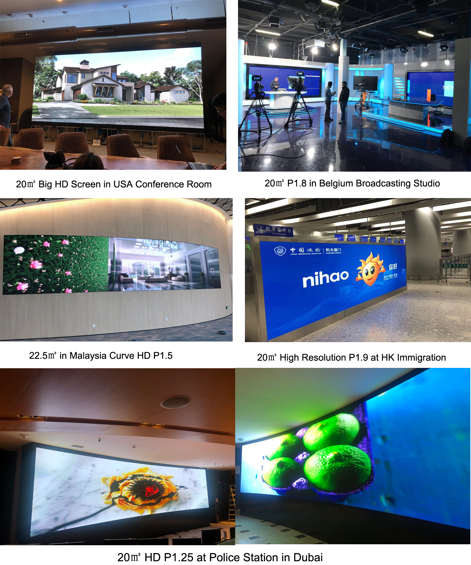 GCL Conference Room Indoor Display Screen Full Color LED Video Wall Easy Installation Digital Signage Display