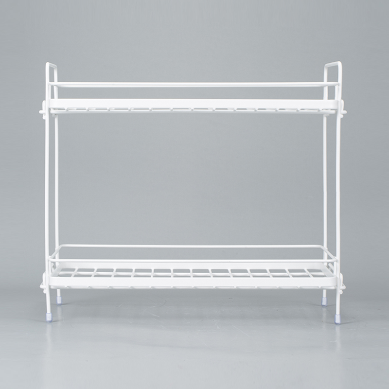 2 Layer Household Organizer Wire Basket With Non Folding Rack Spice Storage