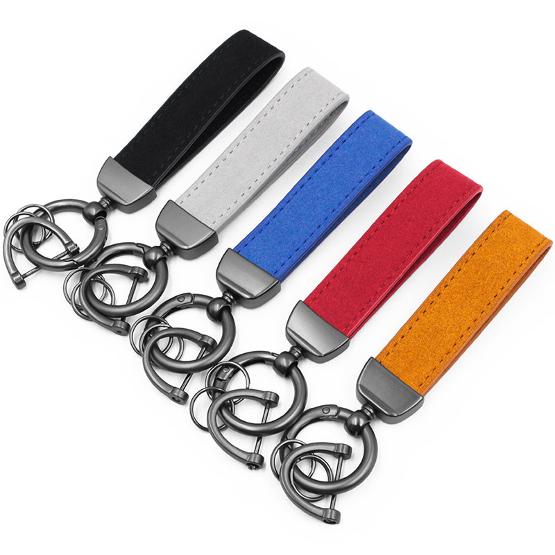 Car Braided Rope Pu Leather Key Holder with Engravable Laser Logo