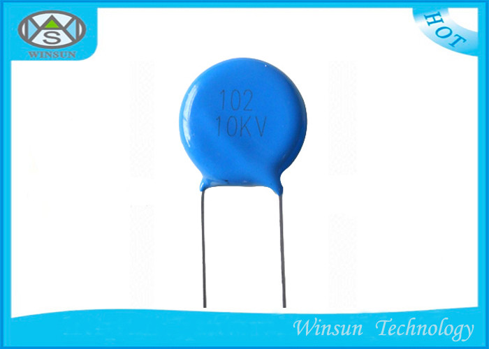 Blue High Voltage Ceramic Disc Capacitors Compact Size 1PF ~ 0.22uF For TV Set
