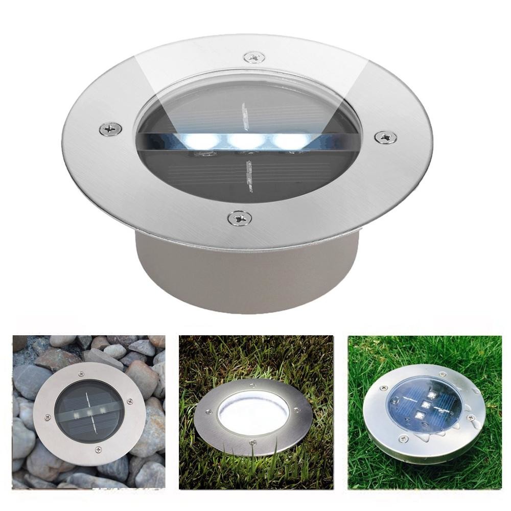 3 LEDs Solar Buried Lights , Landscape Solar Powered Outdoor Lamp Waterproof