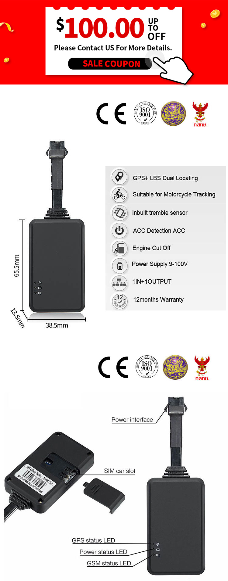 2020 new technology sim card car motorcycle bicycle anti theft gps tracker for bike no monthly fee