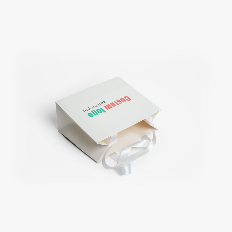 Custom Logo Matt Paper Clothing Packaging Gift Paper Bag With Ribbon Handle For Your