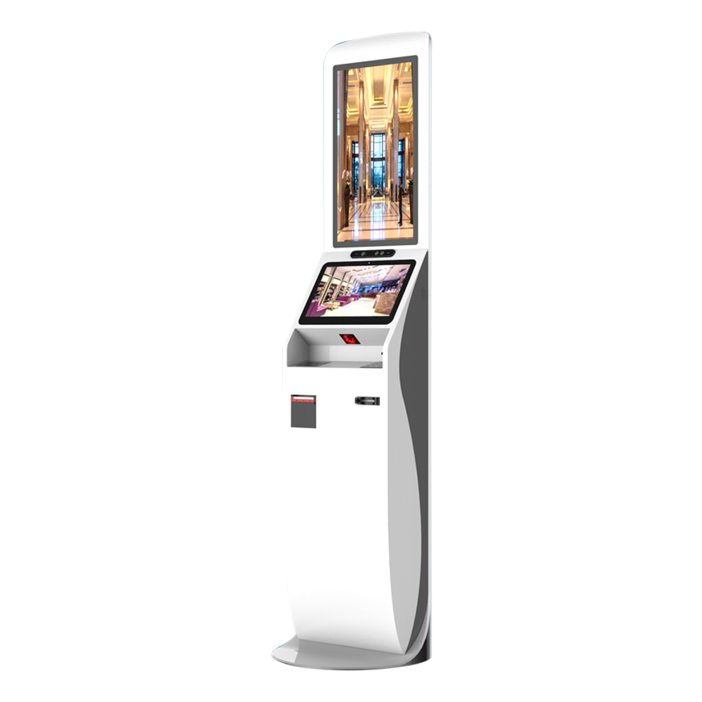 Steel Stand Self Check In Kiosk Key Card Dispenser Hotel Check In Kiosk System
