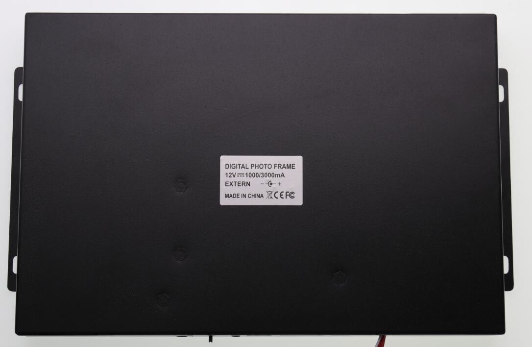 Low cost 15 inch frameless LCD video screen for shelves/display racks