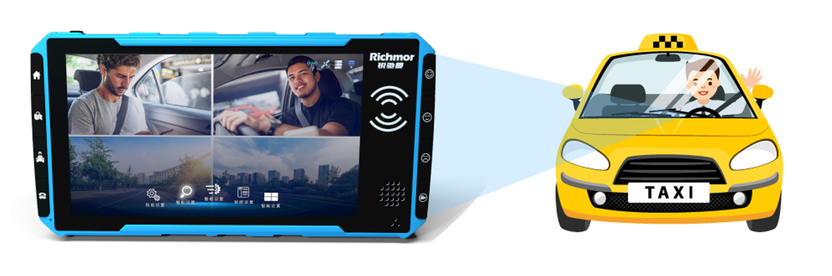 Taxi Vehicle Smart Touch Monitor with 16MS Response Time and 6CH 1080P DSM MDVR
