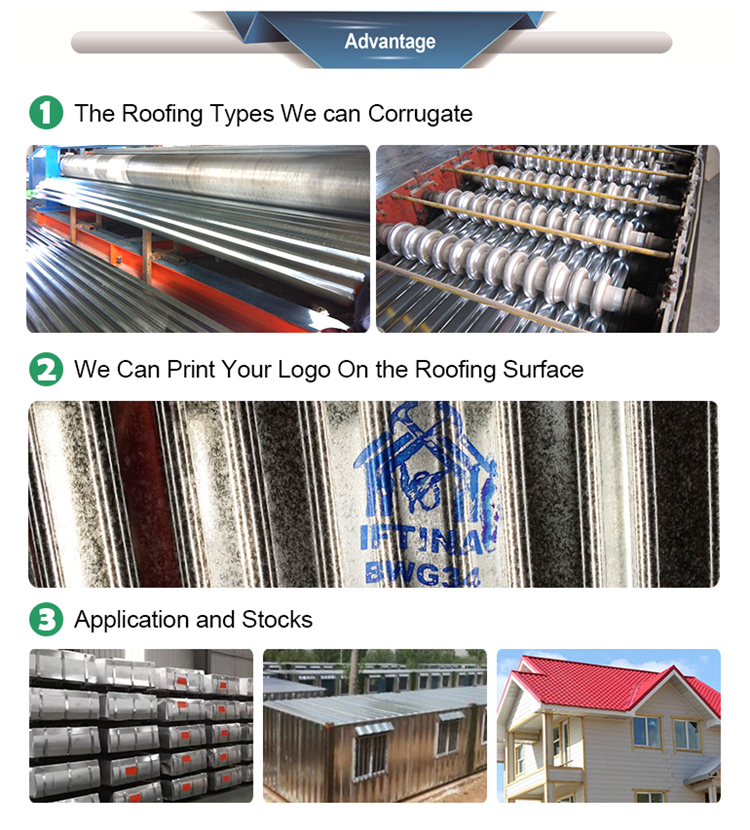 AS 1397 G550 Galvanized Corrugated Roofing Sheet ASTM A653 JIS G3302 Full Hard