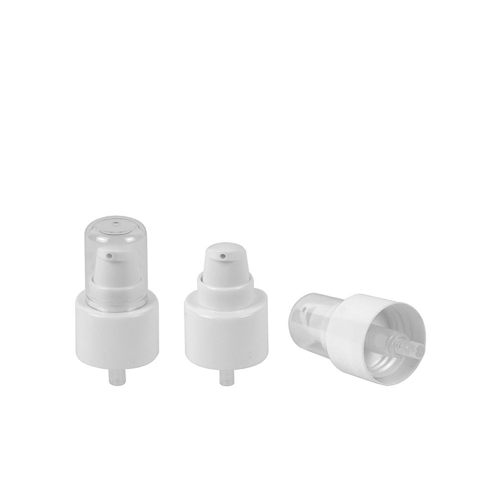 24MM Neck 0.23CC Cream Lotion Pump Double Wall Dispenser Treatment With Clear Overcap