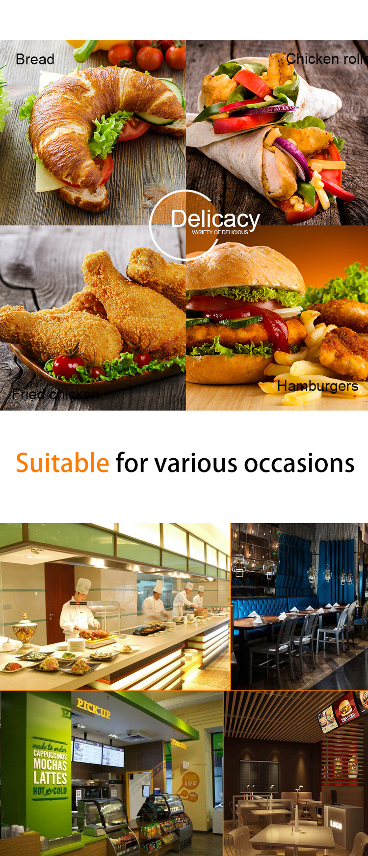 Modern Desgin Two Layer Hot Air Circulation Food Display Warmer for Fried Chicken