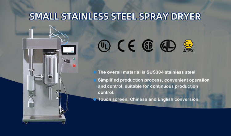 2000ml/h Evaporation Rate Stainless Steel Laboratory Spray Dryers Powder Making Machine