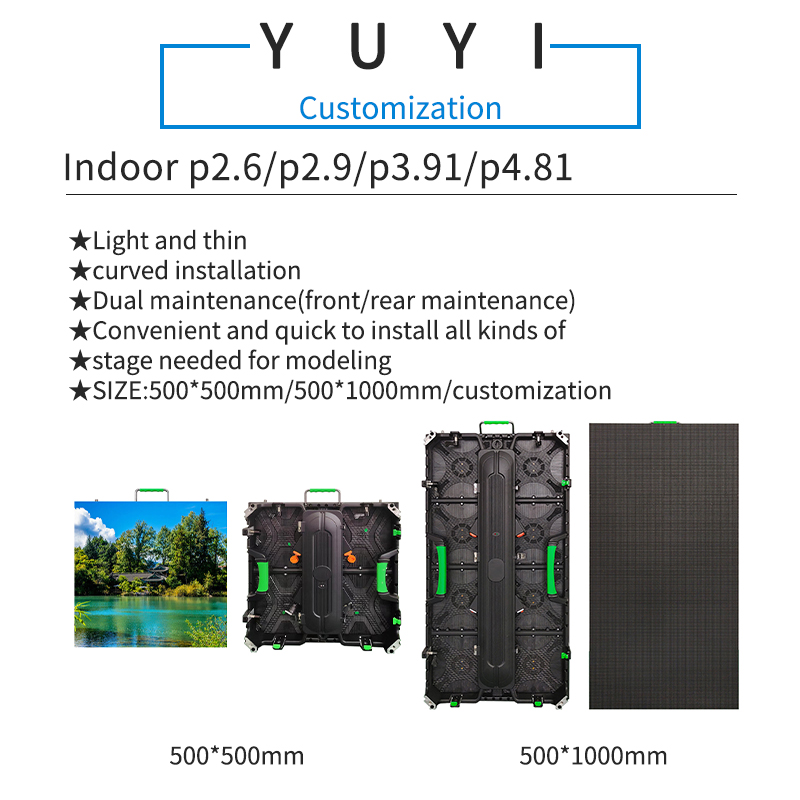 500*1000mm Indoor LED Video Wall P2.9 Commercial LED Display Screen Rental