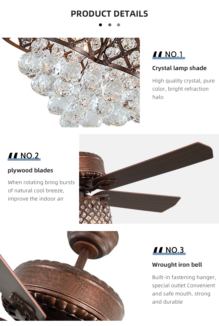 52Inch Remote Control 120V Modern Crystal Ceiling Lamp In Dining Room