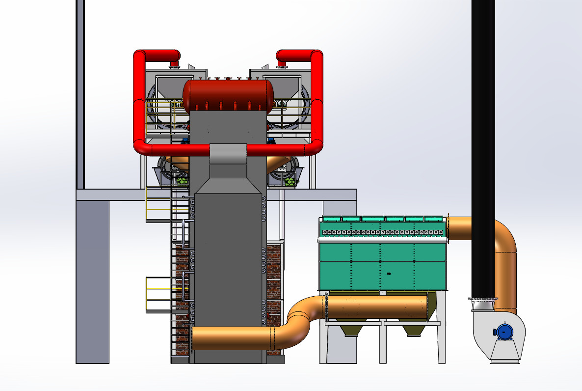 PLC Control Double Carbonization Furnace High Temperature 400-600C