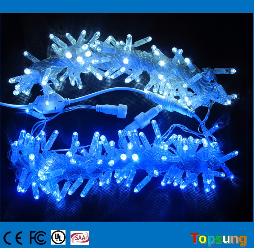 10m connectable Anti Cold blue LED Strings lights w/ bubble shell 100 bulbs IP65