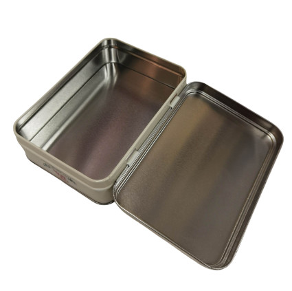 Glossy Varnish Decorative Tin Boxes Rectangular Metal Tinplate Candy Packaging Tin