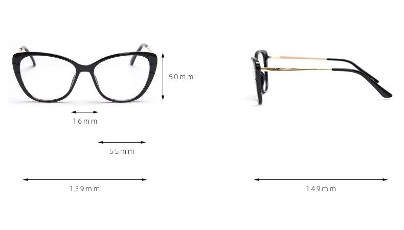 Fashion Ladies Oversized Tr90 Glasses Frames Tr90 Blue Light Glasses