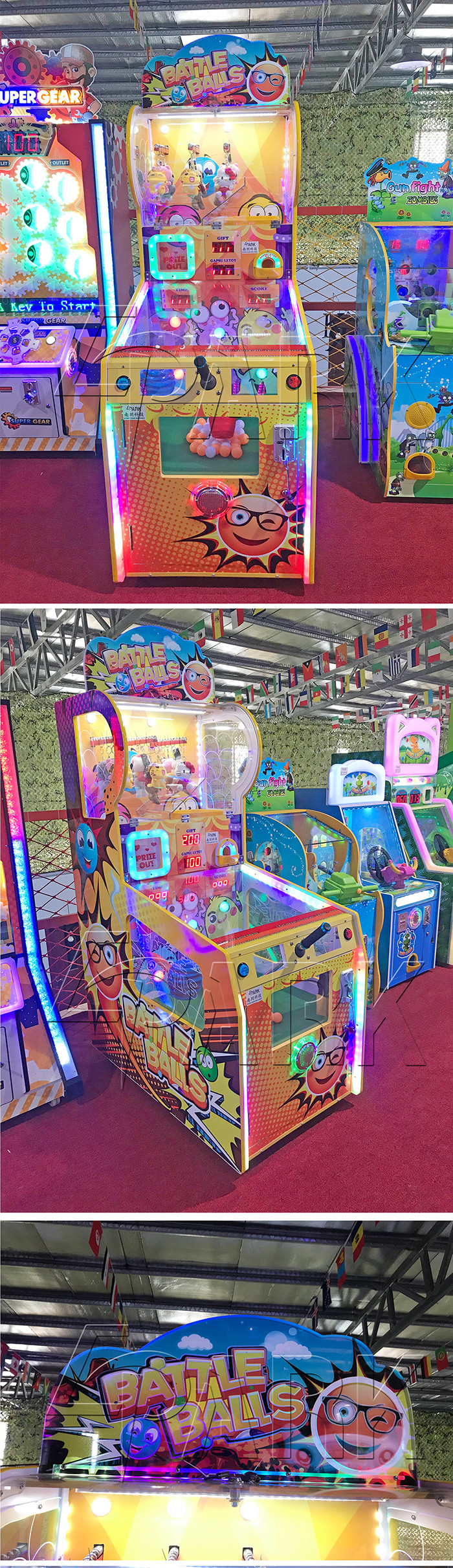 Ticket Redemption Games Battle Balls coin operated arcade kids classic game machine carnival themed
