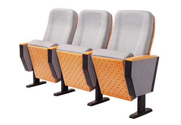 Grey Color Plywood Backrest Fireproof Folding Auditorium Chairs For Theater