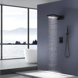 China 1 Handle 3 Spray wall mount shower faucet set With 9 In Waterfall Shower Head on sale