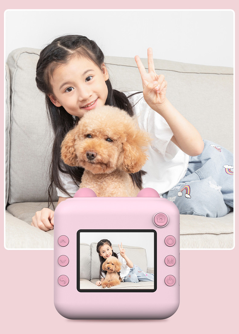 Instant Printing Mini Inkless Printer For Boys Girls 2inch Screen Personalized