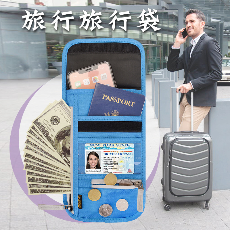 Wholesale Portable Passport Cover Bag Breathable Phone Wallets Unisex Zipper Shoulder Crossbody Bag