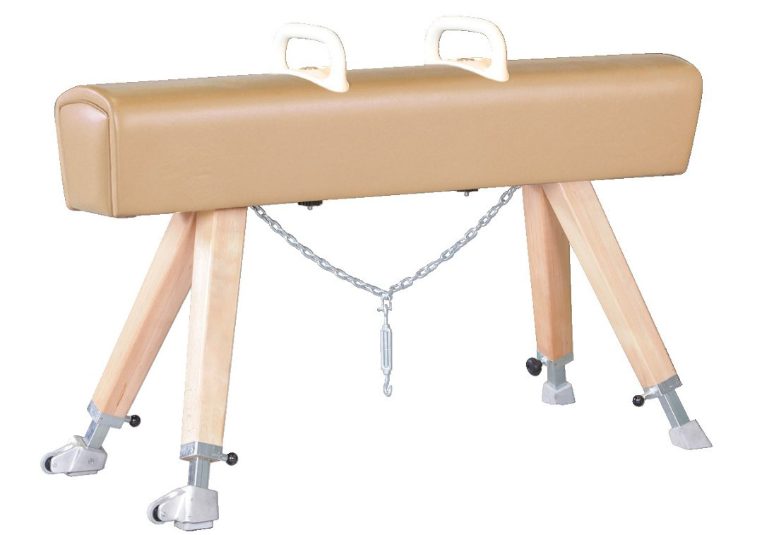 Gymnastics Training Sports Pommel Horse With Robust Special Padding Coated In Real Leather